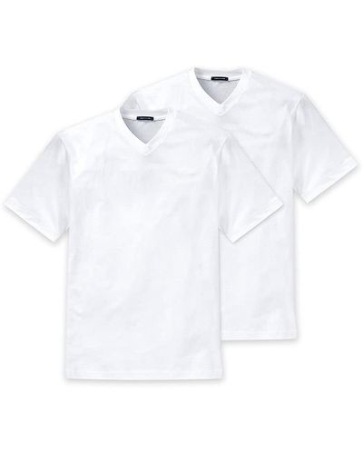 Schiesser Shirt - Rundhals o. V-Neck - Weiß