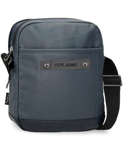 Pepe Jeans Hatfield Shoulder Bag Tablet Blue 22 X 27 X 8 Cm Polyester