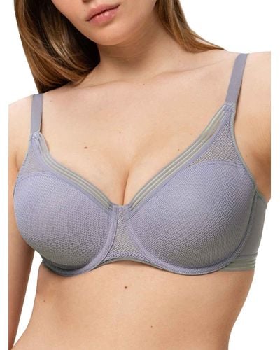 Buy Triumph Lily Minimizer Wired Non Padded Lacy Minimizer Bra-Blue Online
