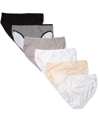 Amazon Essentials Plus-Size 6-Pack Hi-Cut Cotton Stretch Bikini Panty sous-vêtements - Blanc
