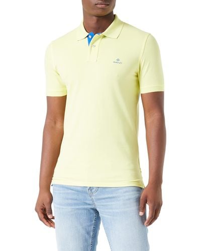 GANT Contrast Collar Pique Ss Rugger Polo Shirt - Green