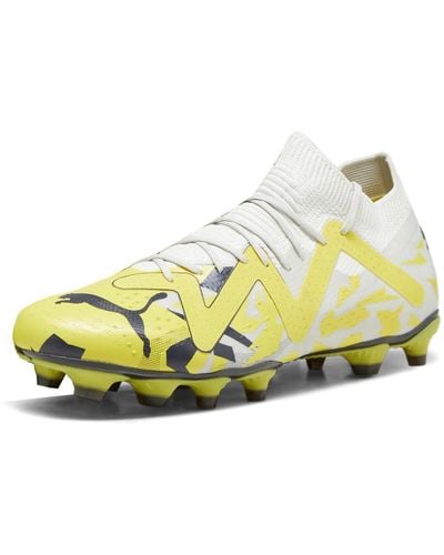 PUMA Mens Future Match Firm Groundartificial Ground Soccer Cleats - White, Yellow, Sedate Gray/asphalt/yellow Blaze, 11