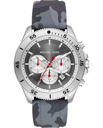 Michael Kors Chronograph Quarz Uhr mit Silikon Armband MK8710 - Mettallic