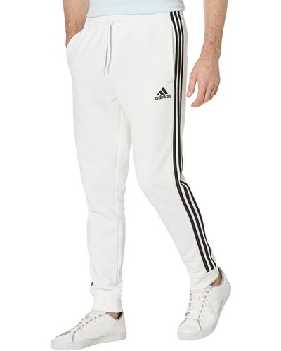 adidas Essentials Fleece Tapered Cuff 3-stripes Pants - White