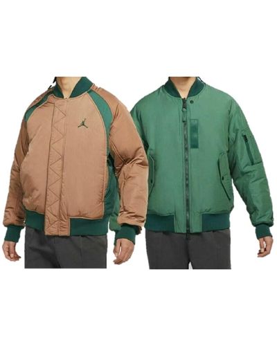 Nike Air Jordan Bomber Jacket Sportswear Reversible Green Brown Size Large L