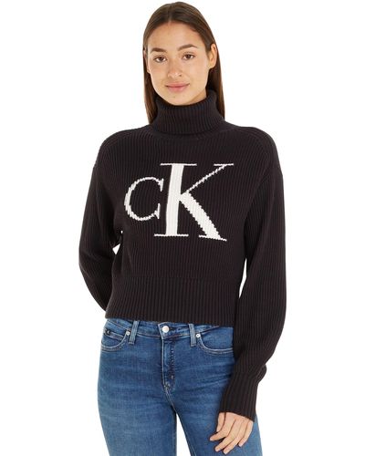 Calvin Klein Blown Up Loose Sweater Pullover - Schwarz