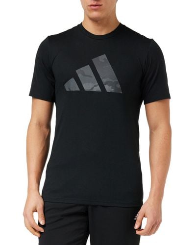 adidas Train Essentials Seasonal Brand Love Camo tee Camiseta - Negro