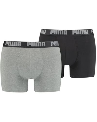 PUMA 10er Pack Boxershorts XL Dark Grey Melange/Black - Grau