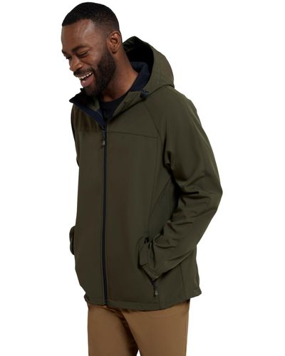 Mountain Warehouse Breathable & Water Resistant Rain Coat With Adjustable Fit & Side Pockets - For Spring - Green