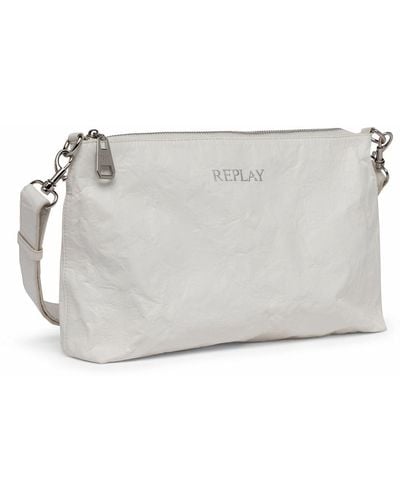 Replay Women's Handbag Made Of Faux Leather - White