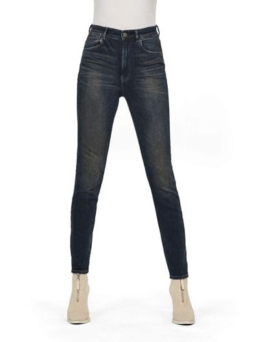 G-Star RAW Stringfield Ultra High Waist Skinny Jeans - Blu