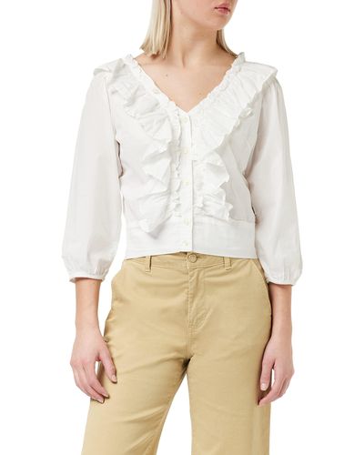 Wrangler Western Frill Blouse Shirt - White