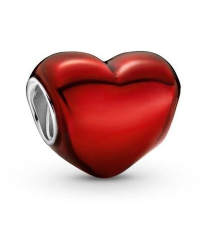 PANDORA Charm Coeur rouge métallisé 799291C02 argent