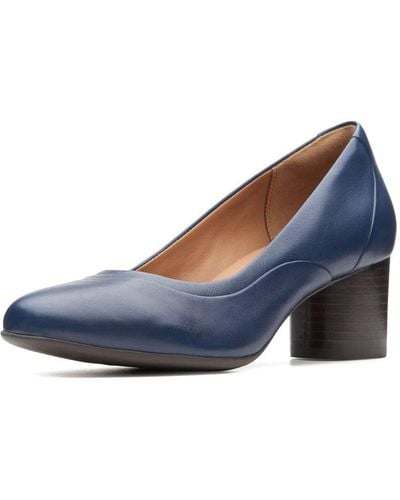 Clarks Un Cosmo Step Closed Toe Court Shoes - Blue
