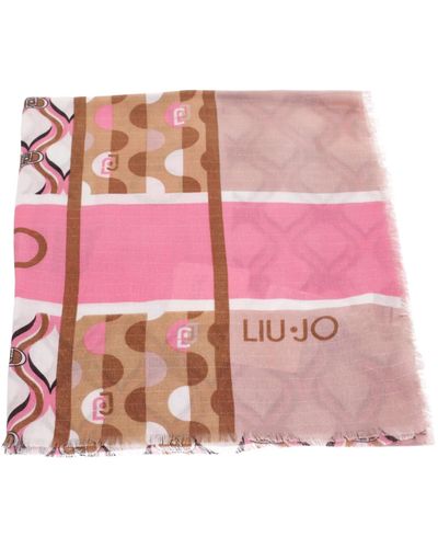 Liu Jo Liu Jo Foulard 70s geometric print 120x120 ECS 2F3134 T0300 soft peach - Rosa