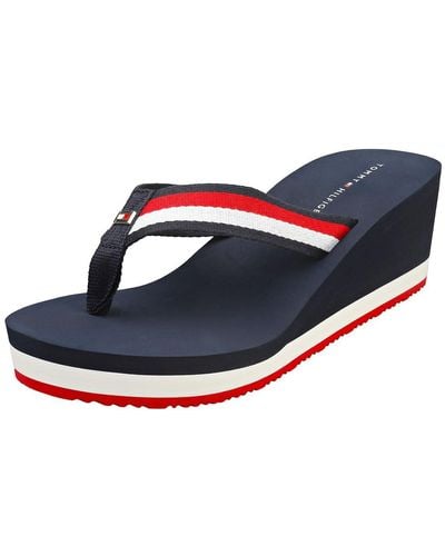 Tommy Hilfiger Corporate Wedge S Flip Flops Red White Blue