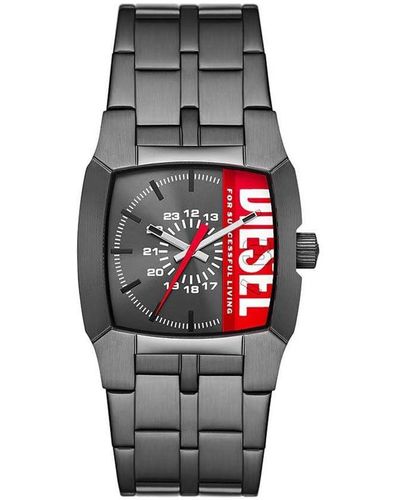 DIESEL Montre pour homme Cliffhanger mouvement quartz/3 aiguilles boîtier de 36mm avec bracelet en acier inoxydable DZ2188 - Gris