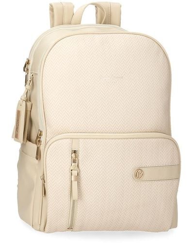 Pepe Jeans Sprig Sac à Dos pour Ordinateur Portable 15,6" Beige 29 x 40 x 11 cm Cuir synthétique 12,76 L by Joumma Bags - Neutre