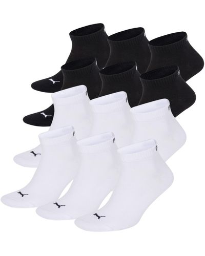 PUMA Quarters Lot de 12 paires de chaussettes de sport L 6x schwarz 6x weiß - Multicolore
