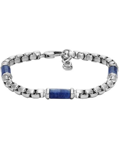 Fossil Bracciale da uomo in acciaio inox argentato - Metallizzato