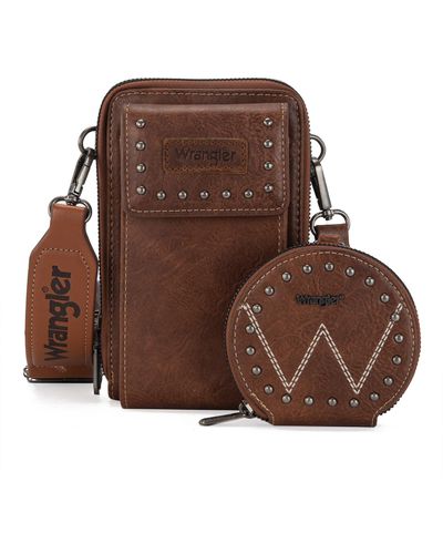 Wrangler Leather Crossbody Bag For Cell Phone Wallet Shoulder