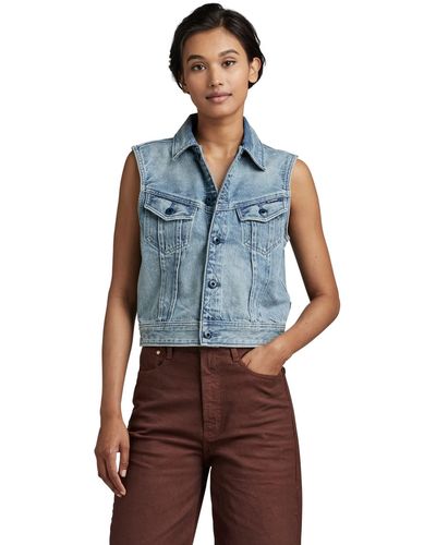 G-Star RAW Slim Denim Vest Wmn Jackets - Azul