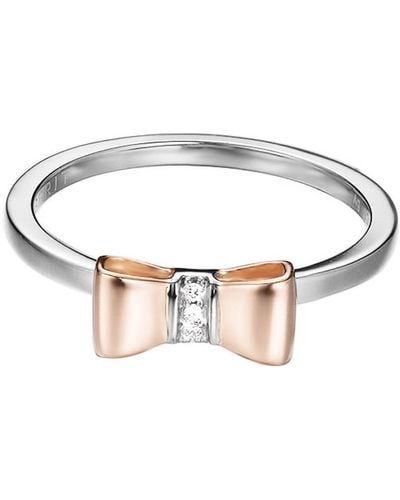 Esprit Ring JW52881 BI-COLOR 925 Silber teilvergoldet Zirkonia transparent Gr. 57 - Mehrfarbig