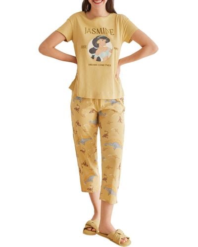 Women'secret Lange Pyjama Lente Dalen Spel Vrouw - Meerkleurig