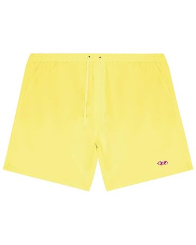 DIESEL Long Swim Shorts With Light-sensitive Print - Yellow