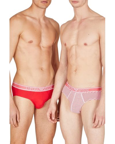 Emporio Armani Yarn Dyed 2-Pack Briefs - Pink