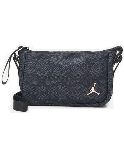 Nike Bags Shoulder Bag Black Shoulder Strap Jordan Black For Women With Upper Zip 100% Nylon 4a0626 023 - Blue