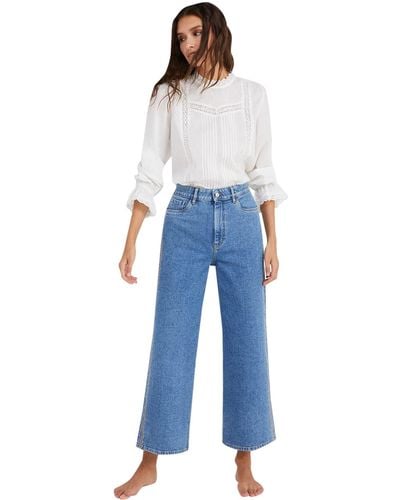 Springfield Jeans Culotte Lavado Sostenible - Azul