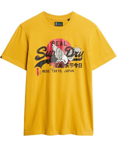 Superdry T-Shirt mit Tokyo-Grafik Ölgelb XXXL
