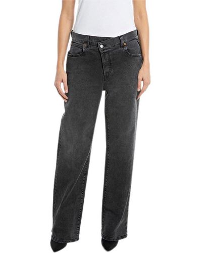Replay Jeans Zelmaa Tapered-Fit Rose Label - Schwarz