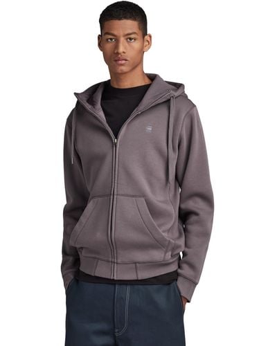 G-Star RAW Premium Core Hooded Zip Thru Sweatshirt - Grau