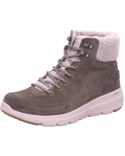 Skechers Glacial Ultra S Ankle Boots Olive 5 Uk - Green