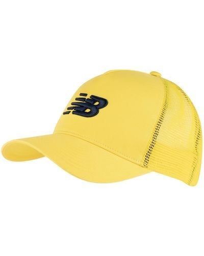 New Balance , , Sports Essential Trucker Hat, Fashion Trucker Mesh Back Cap For Adults, One Size Fits Most, Lemon Zest - Yellow