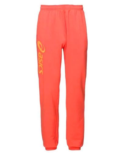 Asics S Sigma Sweat Trousers Track Bottoms Joggers Coral 2015xz 0552 - Red