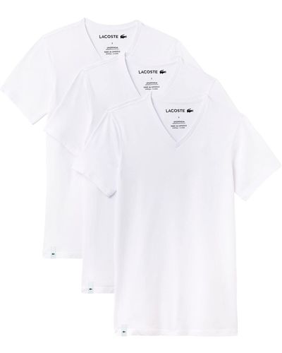 Lacoste T- Essentials Shirt mit V-Ausschnitt - Weiß