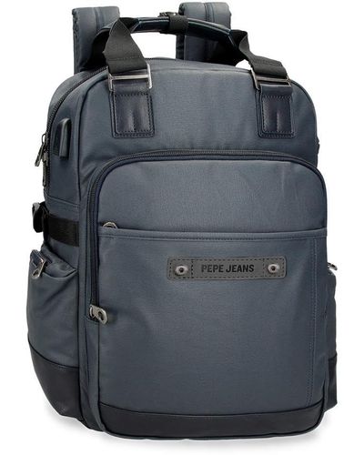 Pepe Jeans Hatfield Laptop Backpack 15" Blue 28x40x16cm Polyester 17.92l - Grey