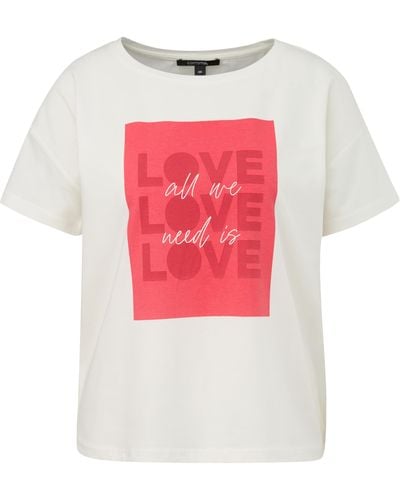 Comma, T-Shirt mit Frontprint - Pink