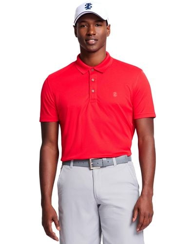 Izod Classic Performance Golf Grid Polo - Red