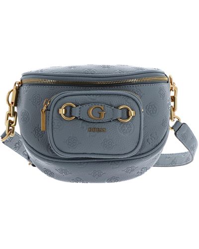 Guess Izzy Peony Sling Bag Light Denim Logo - Blauw