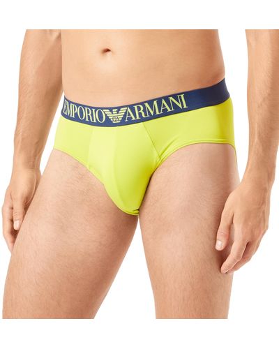 Emporio Armani Underwear Brief All Over Eagle Microfiber - Jaune