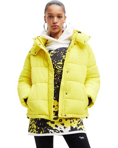 Desigual Textured Padded Jacket - Yellow