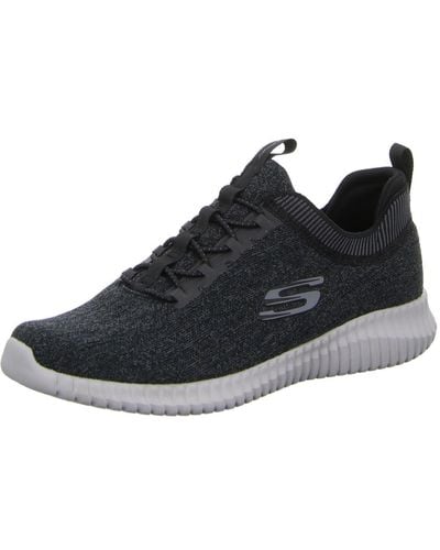 Skechers Elite Hartnell Flex Black Slip Shoes 12 W Us - Zwart