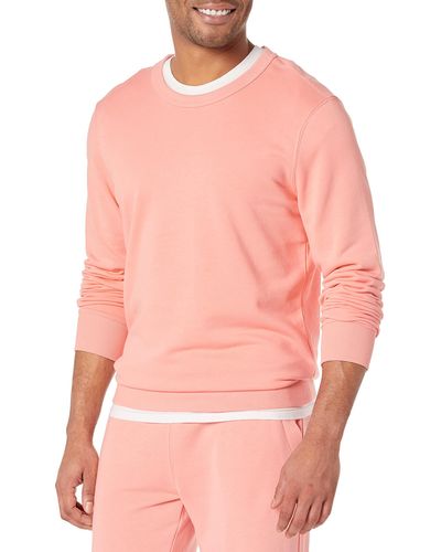 Amazon Essentials Lightweight Long-sleeve French Terry Crewneck Sweatshirt - Pink