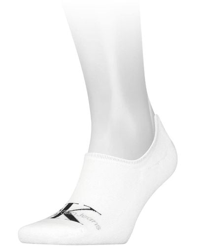 Calvin Klein Jeans Logo Liner Socks 1 Pack Socquettes - Blanc