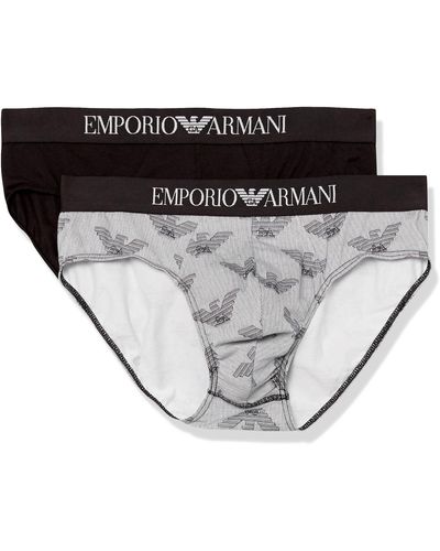 Emporio Armani Underwear 2-Pack Classic Pattern Mix Brief Caleçons - Métallisé