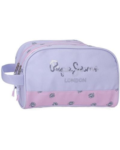 Pepe Jeans Becca Toiletry Bag Two Compartments Adaptable Purple 26 X 16 X 12 Cm Polyester
